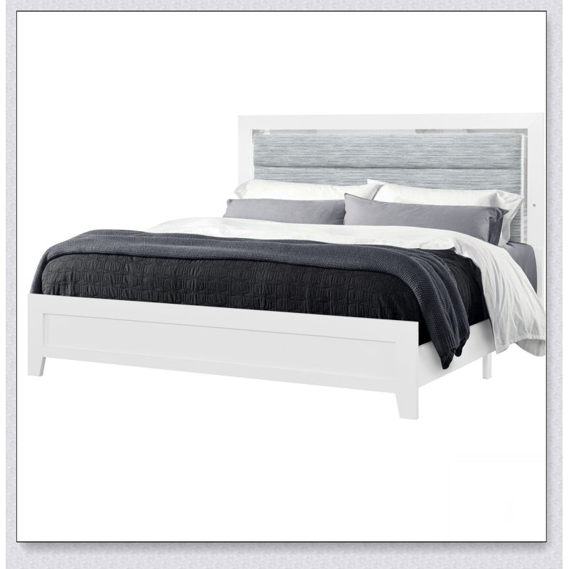 Bed With Led, White, King