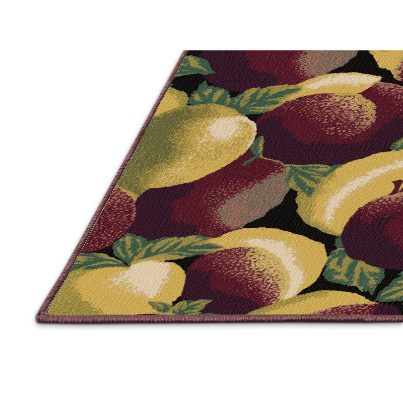  Tapis lavable à motif de fruits Pluot, Rectangle 5 pi x 7 pi