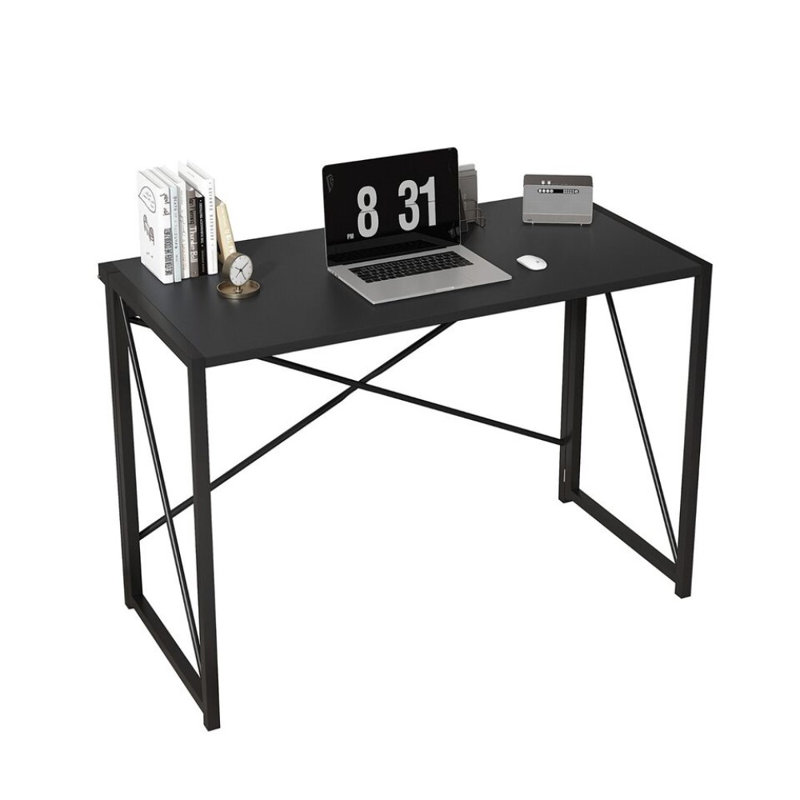 Matys Rectangle Folding Writing Desk, Black, 75 H x 100 W x 40 D cm