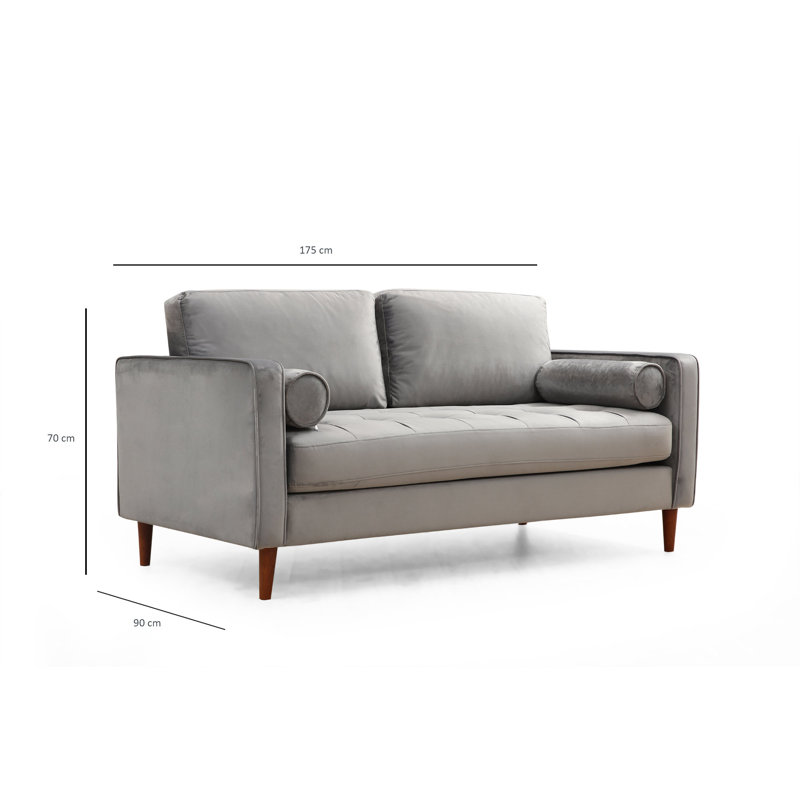 Canapé rembourré Haretina, 100 % polyester gris clair