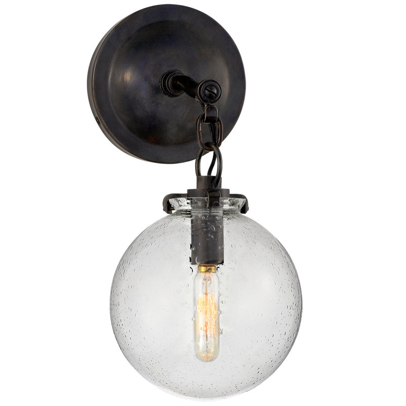 Thomas O'Brien Katie Small Globe Sconce, Seeded , Bronze