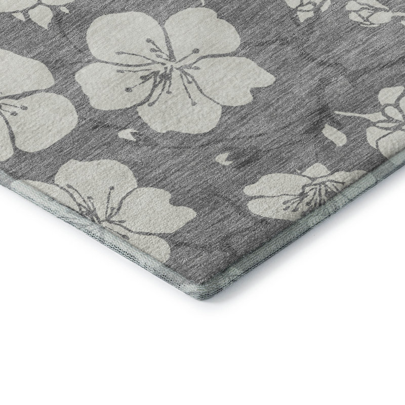 Premium Machine Washable Birchview AMF1032 Floral Rug, Rectangle 10' x 14'