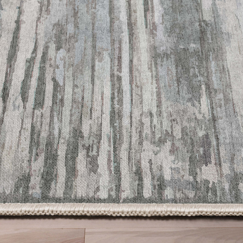 Nuzzo Havana Modern Geometric Lines Flat-Weave Beige Blue Area Rug, Rectangle 7'7" x 9'10"