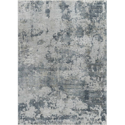5' X 8' Blue Abstract Power Loom Area Rug
