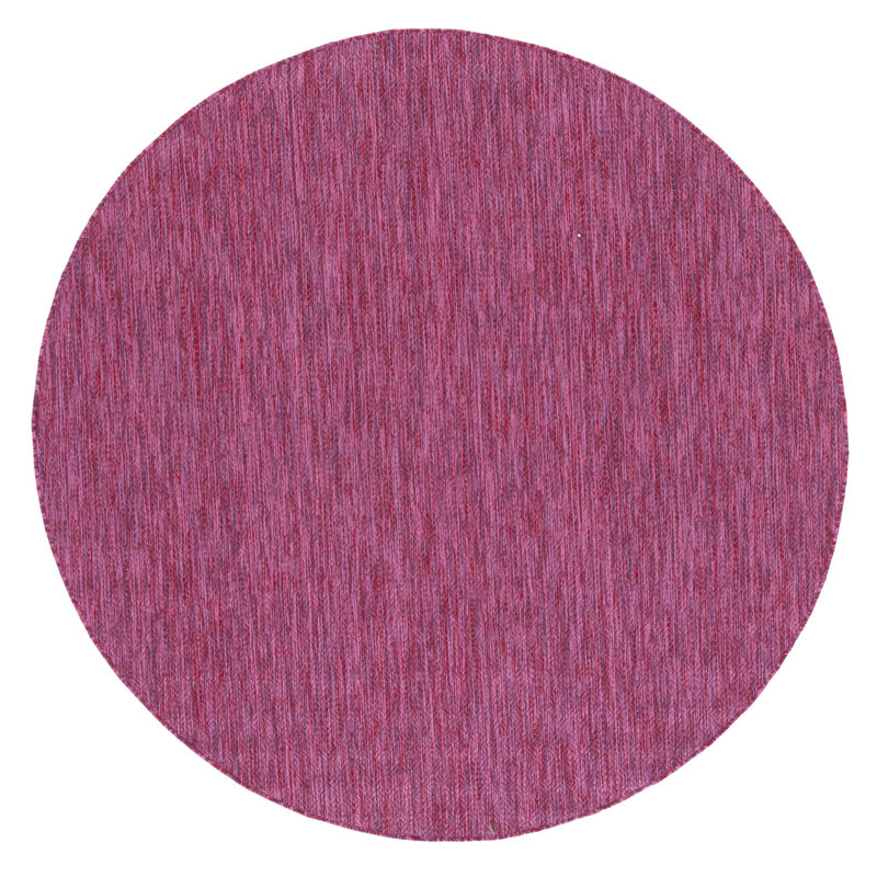 Summer-Louise Performance Solid Color Indoor/Outdoor Area Rug, Round 6'7"
