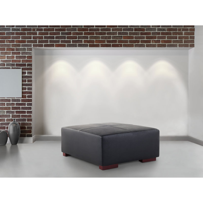 Pineland 80cm Wide Faux Leather Square Cocktail Ottoman