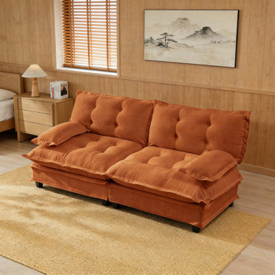 Canapé modulaire 77 po, canapé 2 places en chenille moderne avec assise profonde et canapé modulaire confortable à nuage pour salon, chambre à coucher et appartement