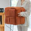 Square corduroy sofa stool