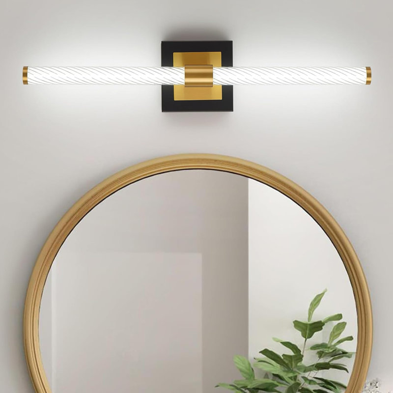 Luminaire de miroir de salle de bain 22 po à DEL à intensité variable - Luminaire de bar en acrylique imperméable à 360 °