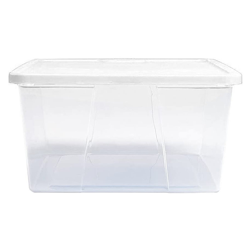Homz Plastic Bin, 12 qt, White