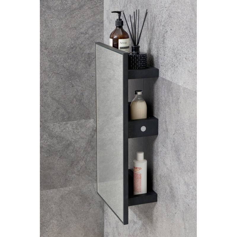 Slimline Rectangle Solid Wood Wall Mirror, Dark Oak