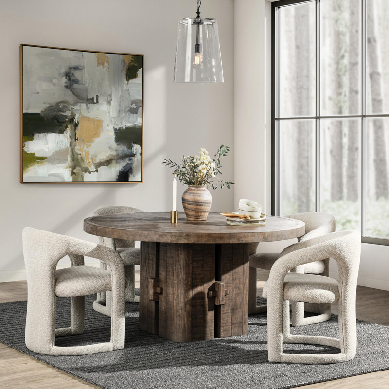 Drexler Armino 60" Solid Wood Dining Table, Gray