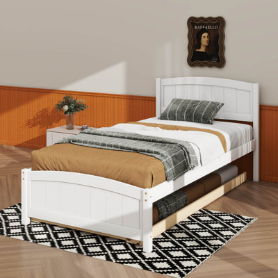 Lit plateforme simple avec lit gigogne escamotable