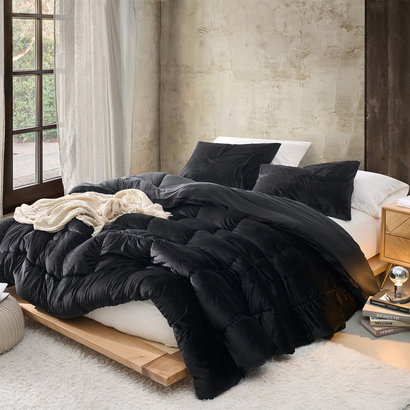 Édredon très grand en tissu, Noir, Édredon simple TG