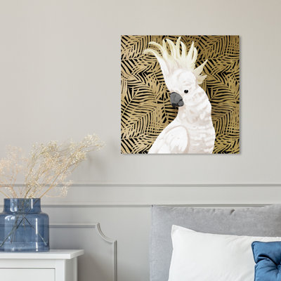 « cacatoès profile gold », peinture sur toile