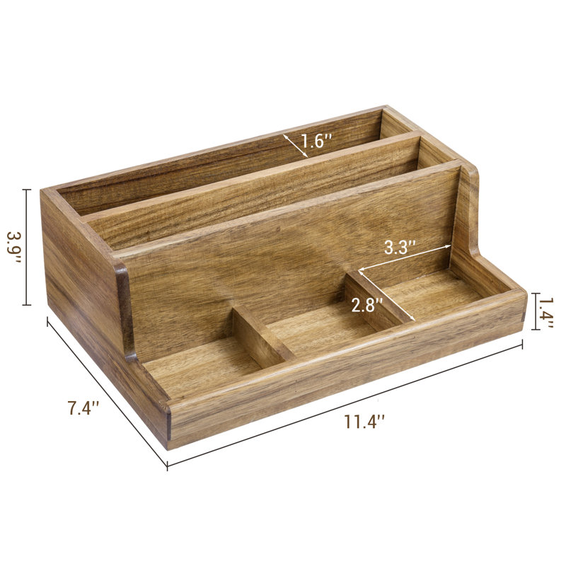 Solid Wood Desk Organiser 