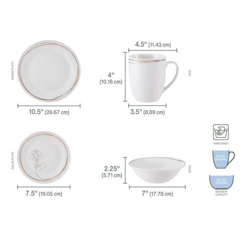 Service de table en porcelaine 32 pièces, service pour 8 Love Blooms