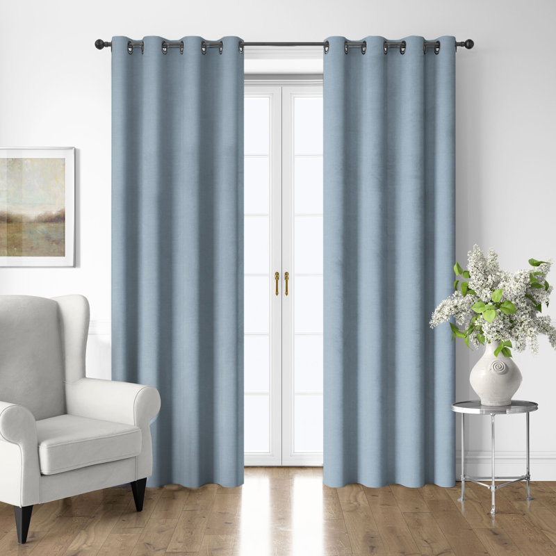 Ensemble de 2 rideaux en coton avec œillets Shay, L 50 po x L 228 po