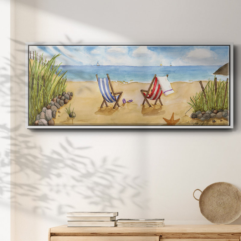 Beach For Two- Framed Canvas