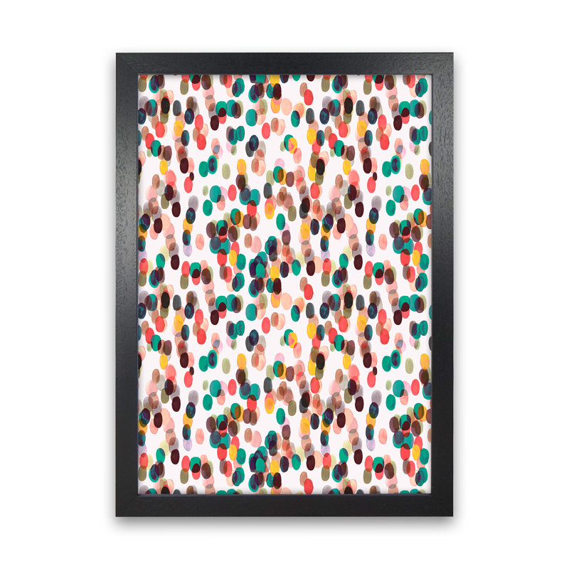 Relaxing Tropical Dots - Single Picture Frame Print, 34cm H x 25cm W x 3cm D, Black Framed