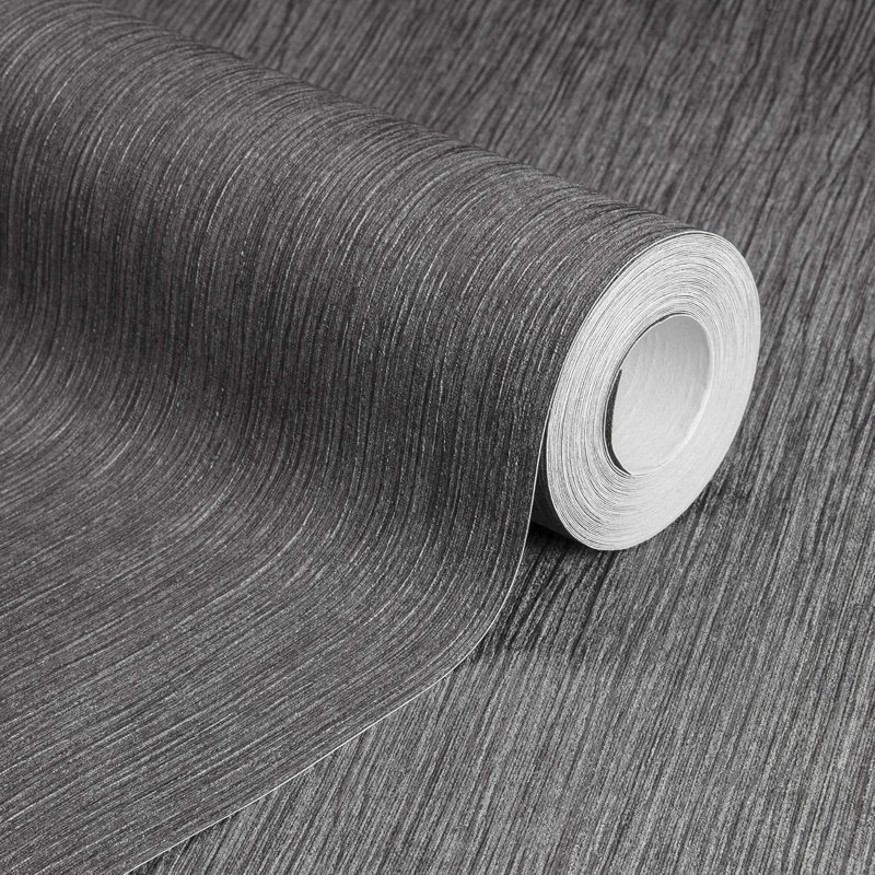 Sophie Laurance Geometric Vynaglypta Black Shadow Textured Vinyl 10m x 53cm Metallic Finish Wallpaper Roll