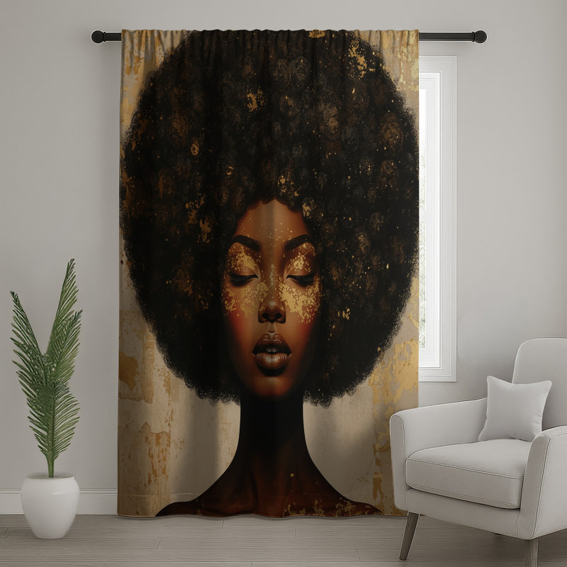 Rideaux de fenêtre en or pour femme, voilages et rideaux occultant - 1 panneau, 50 po x 92 po - 1 panneau, Blocage