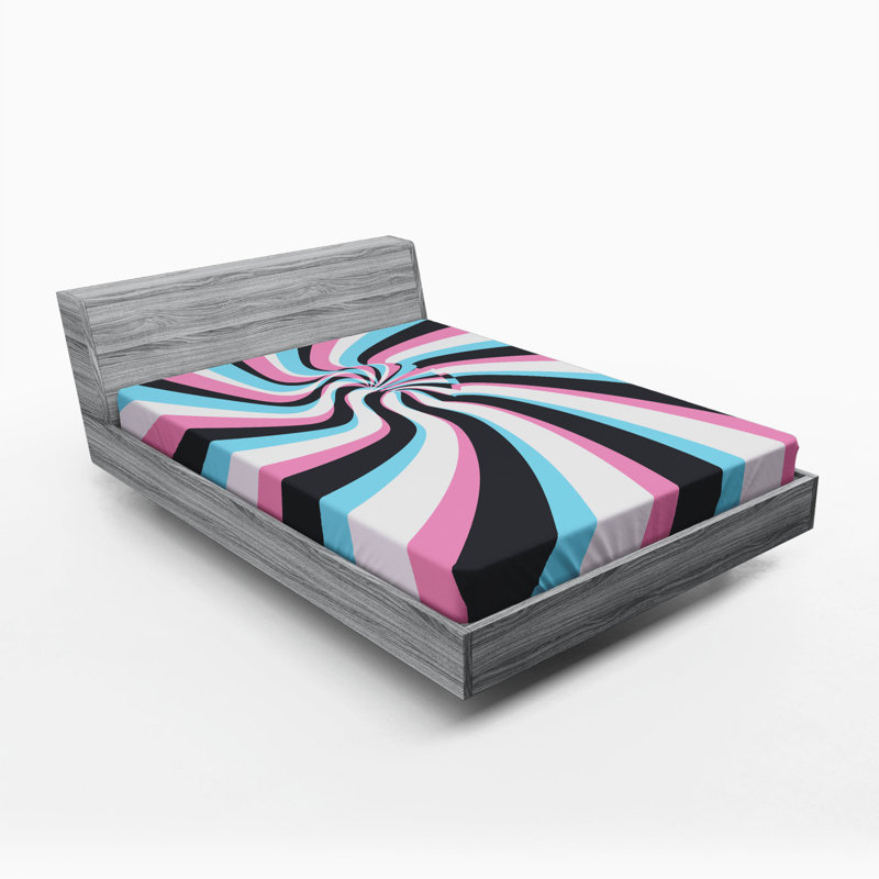 Microfiber Abstract Fitted Sheet, Queen Fitted Sheet