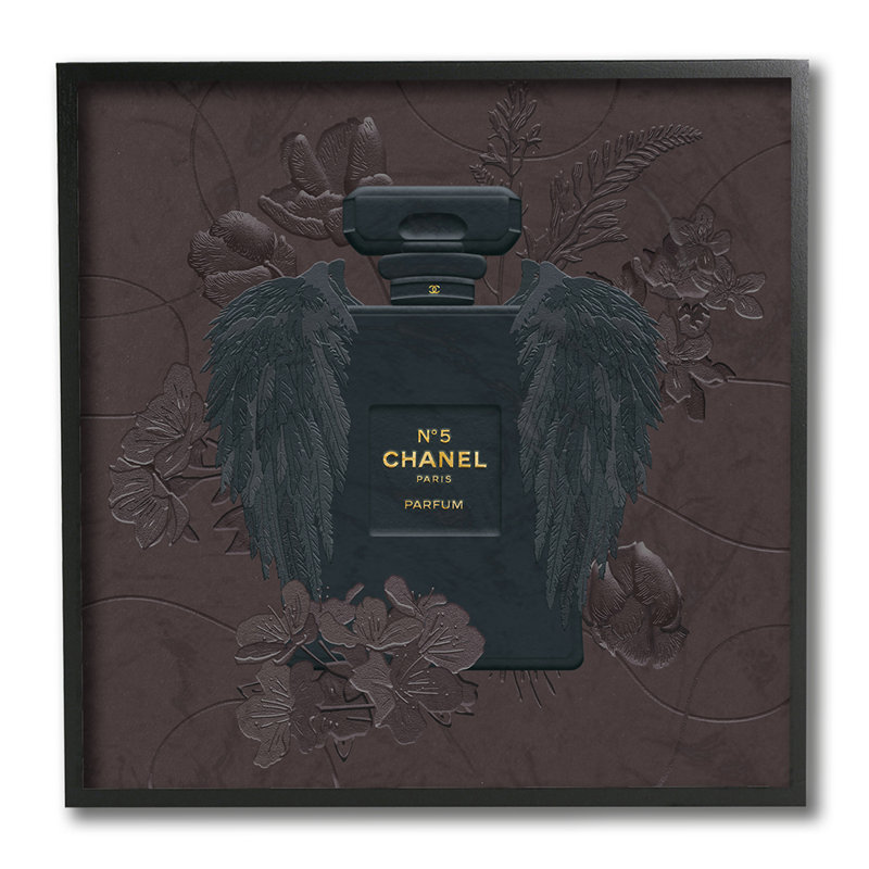 Impression d’art graphique, "Dark Elegant Fashion Perfume Bottle Purple" par Ziwei Li-impression, Cadre noir
