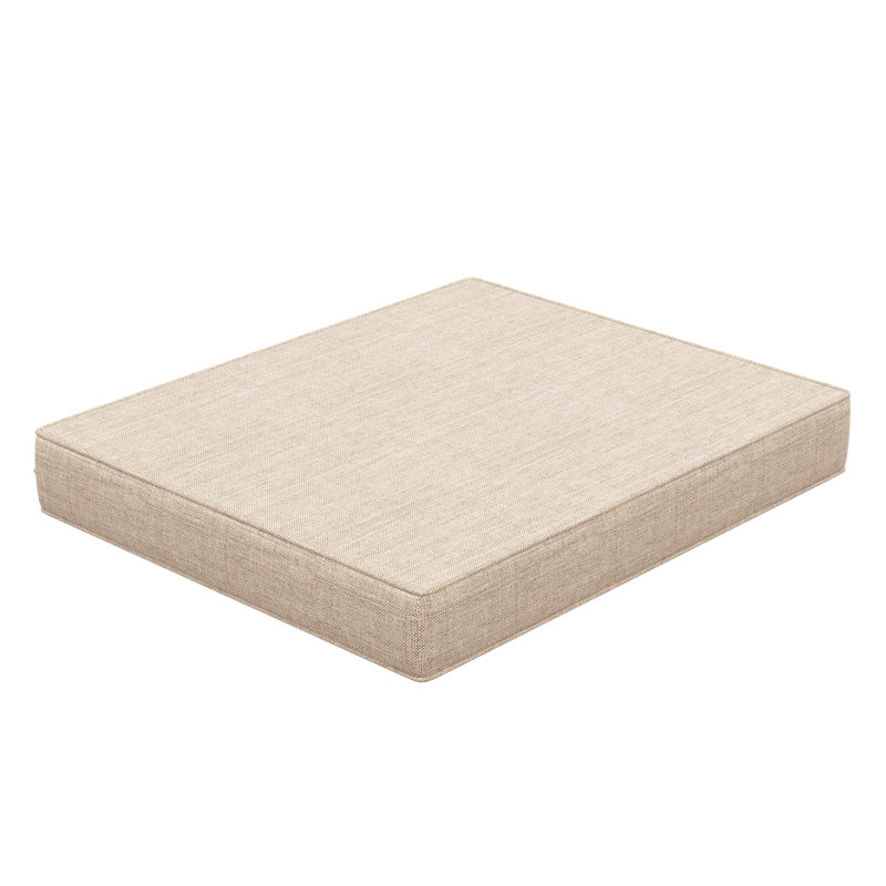 Sunbrella® Outdoor Ottoman Seat Cushion, Canvas Flax, 23" W x 19" D