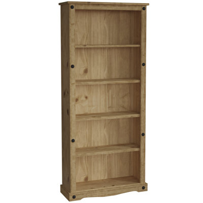 Recdo 170cm H x 75cm W Solid Wood Standard Bookcase