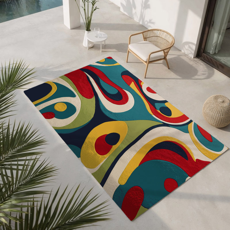 Retro Snap Indoor And Outdoor Area Rug, Rectangle 9' x 12'