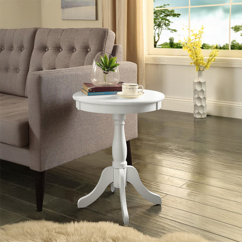 Table d'appoint ACME Alger, blanc, Blanc, H 25,5 po x l 18,5 po x P 18,5 po