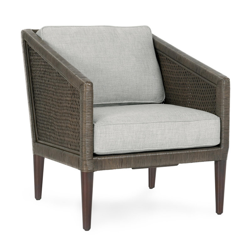 Kaitlin Wicker Accent Chair In Brown And Gray, Brown, Gray