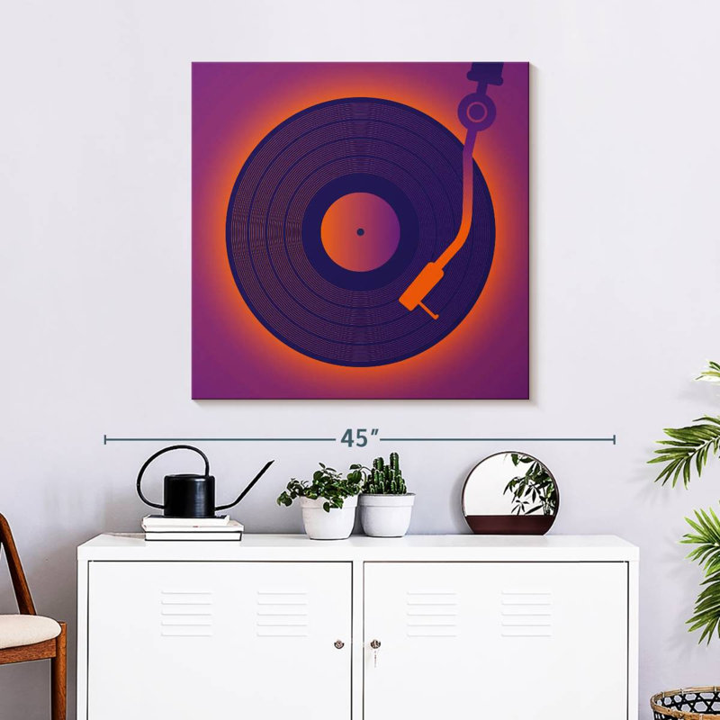 Abarca Glowing Vinyl Record, 30" H x 30" W