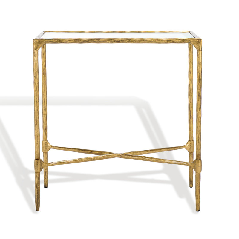 Isabellina Metal and Glass Accent Table, Brass