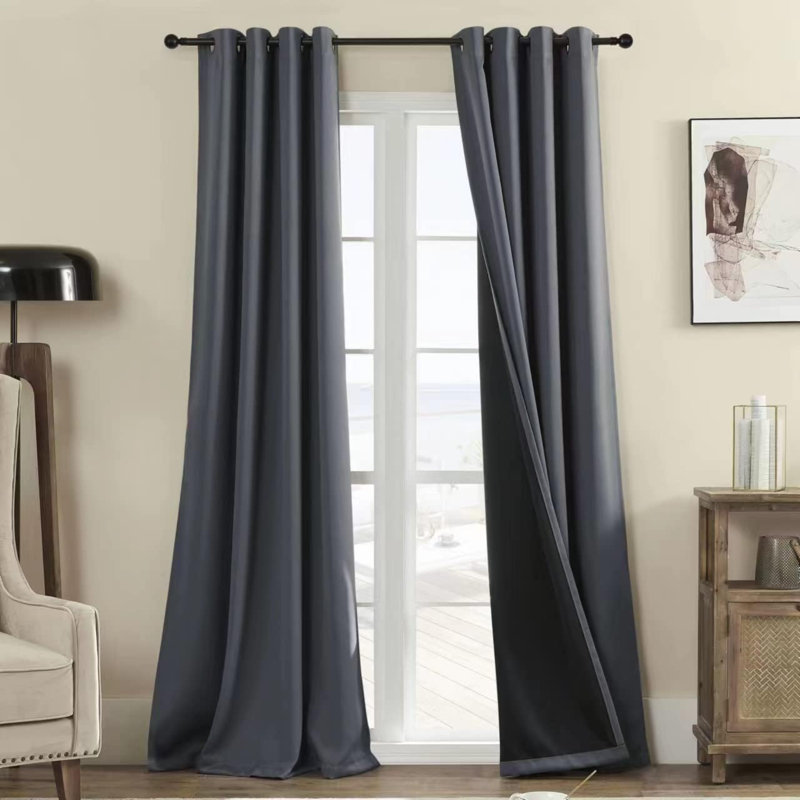 Blackout Curtain Pair, Gray, 52" W x 84" L