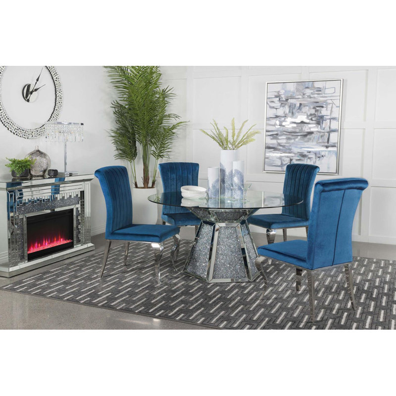Ensemble repas pour 4 personnes Khrysta, Bleu sarcelle