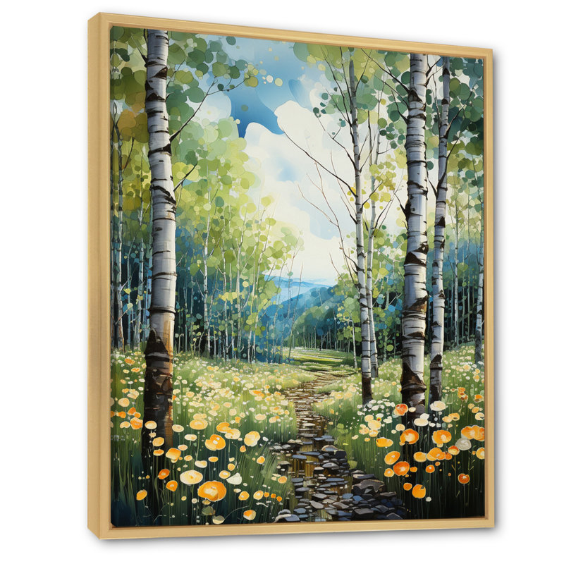 «Forest Silent Symphony Pointillism I», art mural sur toile à motif floral, H 20 po x l 12 po x P 1 po