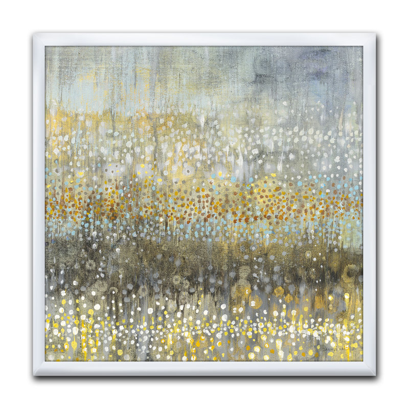 Glam Rain Abstract IV - impression, H 30 po x l 30 po x P 1 po, Cadre blanc