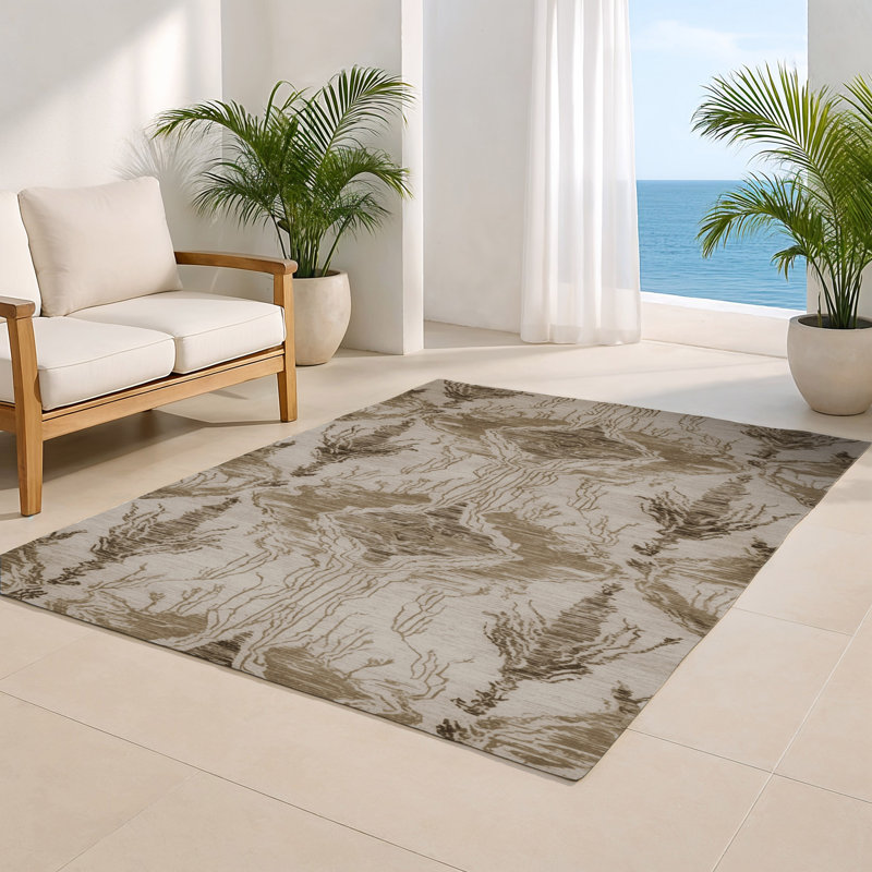 Tapis intérieur et extérieur gris Nature, Rectangulaire 2 pi x 3 pi