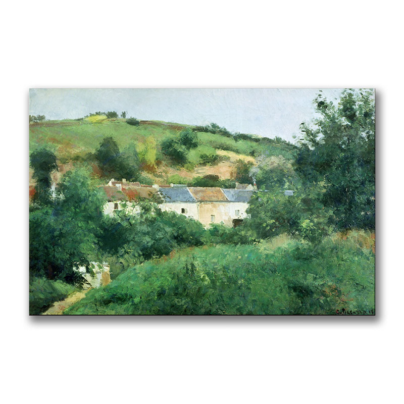 Art mural sur toile tendue - art mural Camille Pissaro «The Path in the Village» pour le salon, la chambre à coucher ou le bureau - 16 x 24