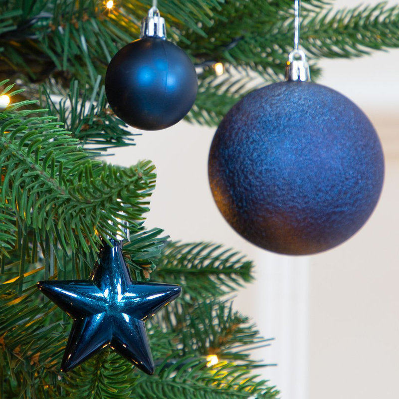 Solid Colour Shatterproof Bauble, Navy