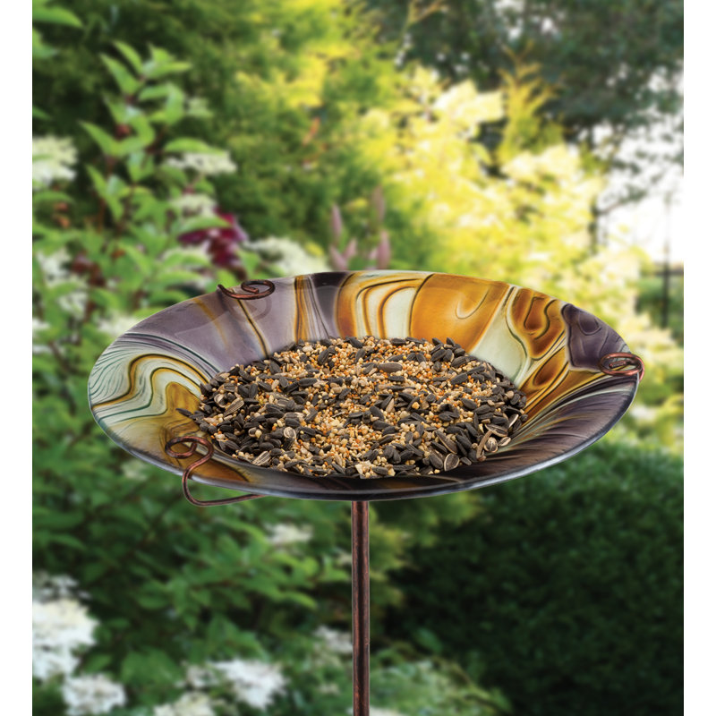 Birdbath/Feeder Stake - Swirl Black