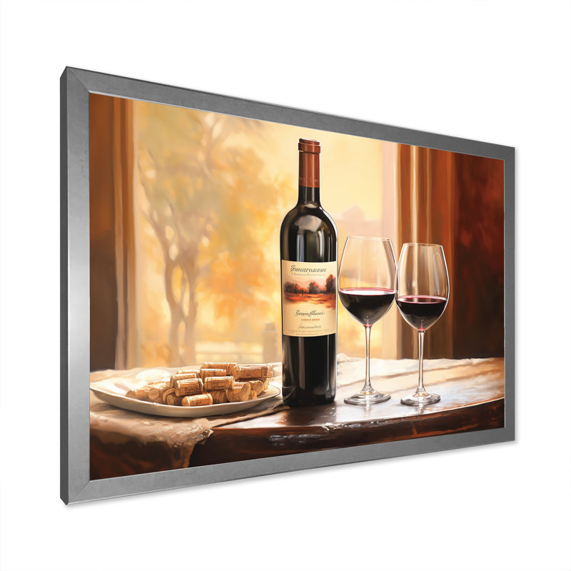 Nebbiolo Nuance II sur toile, Cadre simple argenté, H 30 po x l 40 po x P 1,5 po