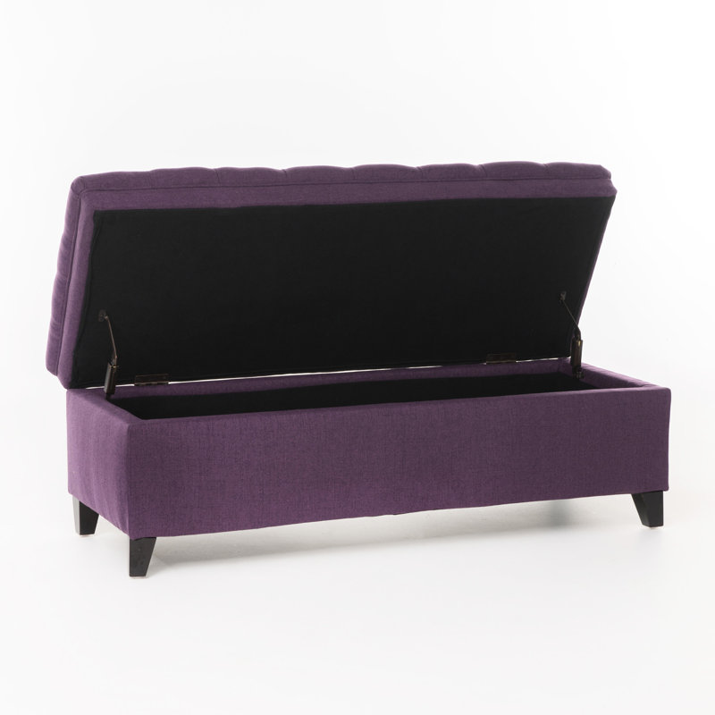 Purple Fabric Living Room With Storage - 50.3D X 21.04W 18.30H Birch Leg Support 50D 20.5W 18.3H Fabric, Solution, Purple