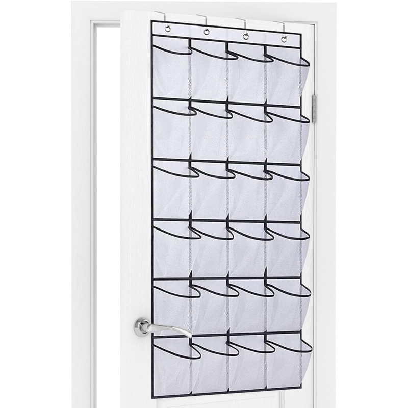 24 Pair Hanging Shoe Organizer, White