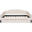 Lit de jour rembourré beige avec lit gigogne simple - Offre un espace de couchage supplémentaire pleine grandeur dans des meubles de salon polyvalents