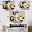 «Cubist Retro Patchwork», ensemble d'art mural abstrait-746995560-746995566
