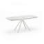 Brillion Extendable Oval Glass Top Metal Base Dining Table-1601256415