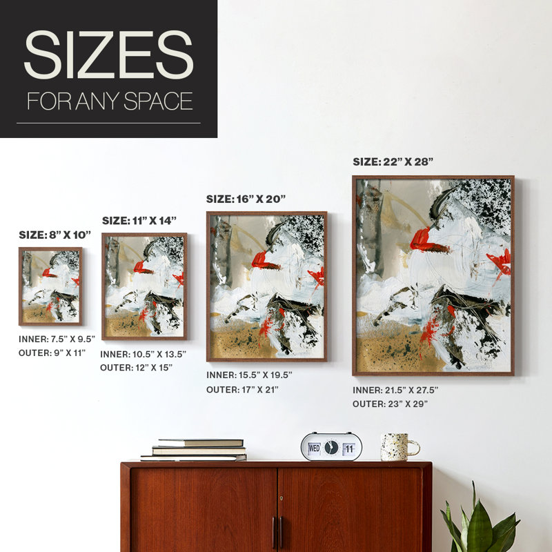 «Moon to Earth II», reproduction encadrée - bois massif, H 15 po x l 12 po, Noyer